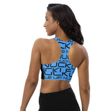 258 - NUCKLE UP bLUE - Longline Sports & Chill bra