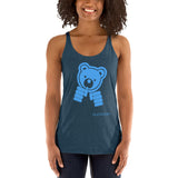 120 -  NUCKLE UP bLUE, Badie Bear - Women's Racerback Tank