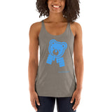 120 -  NUCKLE UP bLUE, Badie Bear - Women's Racerback Tank